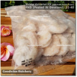 Shrimp prawn udang IQF VANNAMEI PND (Peeled & Deveined) 31-40 price/pack 1kg +/-64pcs